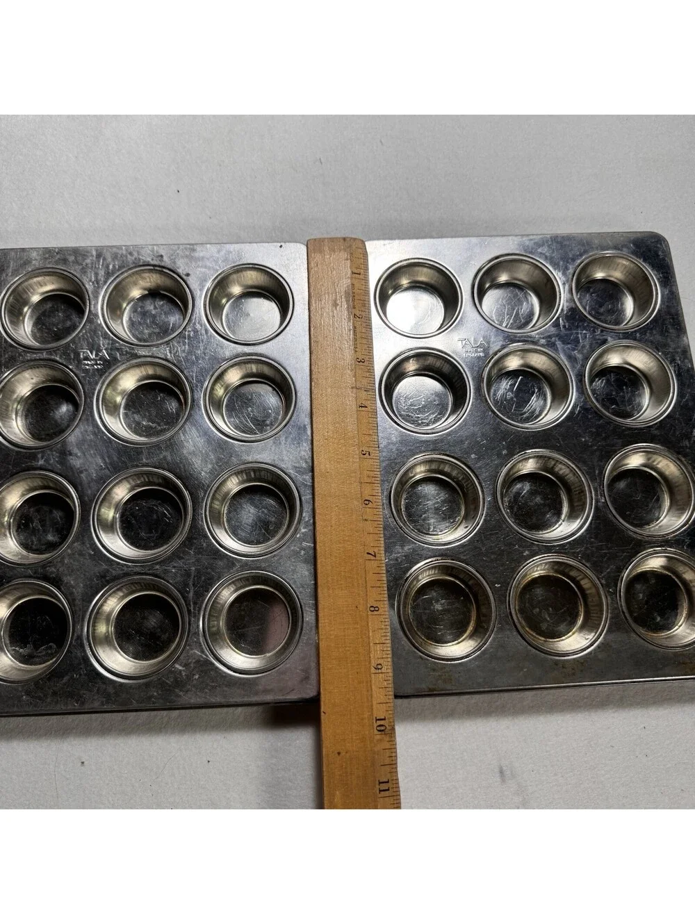 Vintage Aluminum Muffin Tin Lot Mirro TALA Chilton Mini Cupcake Popover Pans 5pc
